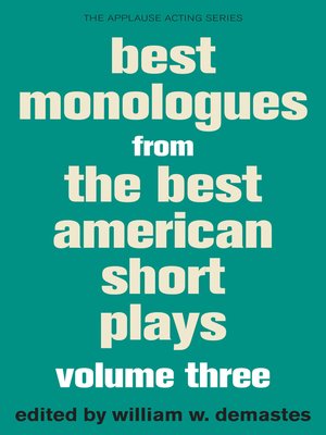 cover image of Best Monologues from the Best American Short Plays, Volume Three